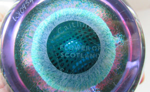 Vintage Scottish Caithness Glass Paperweight Flower of Scotland by Alastair Macintosh