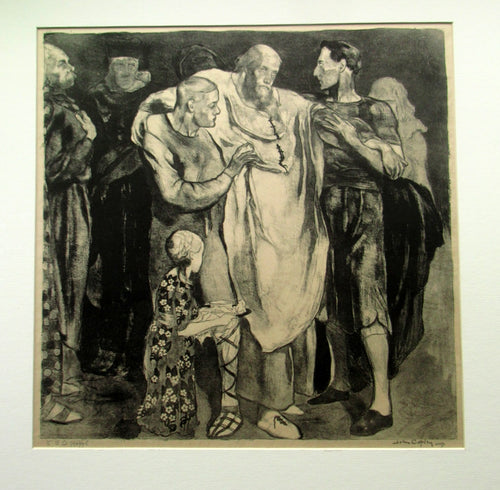 John Copley 1920s Original Lithograph British Prints The Sick KIng