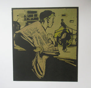 William Nicholson Original Lithograph Newsboy FRAMED