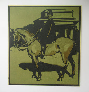 William Nicholson London Types Mounted Policeman Constitution Hill FRAMED