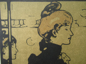 William Nicholsone London Types Barmaid Art Nouveau Print 