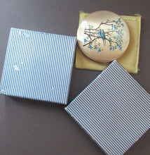 Load image into Gallery viewer, 1950s Vintage Stratton Powder Compact with Blue Budgies Pattern
