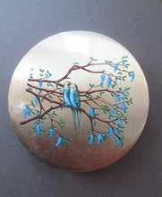 Load image into Gallery viewer, Vintage 1950s POWDER COMPACT with Blue Budgies Design by STRATTON
