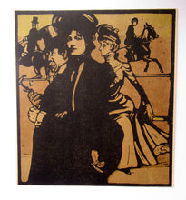 Load image into Gallery viewer, William Nicholson Fashionable Lady Walking Along Rotten Row Antique Lithograph

