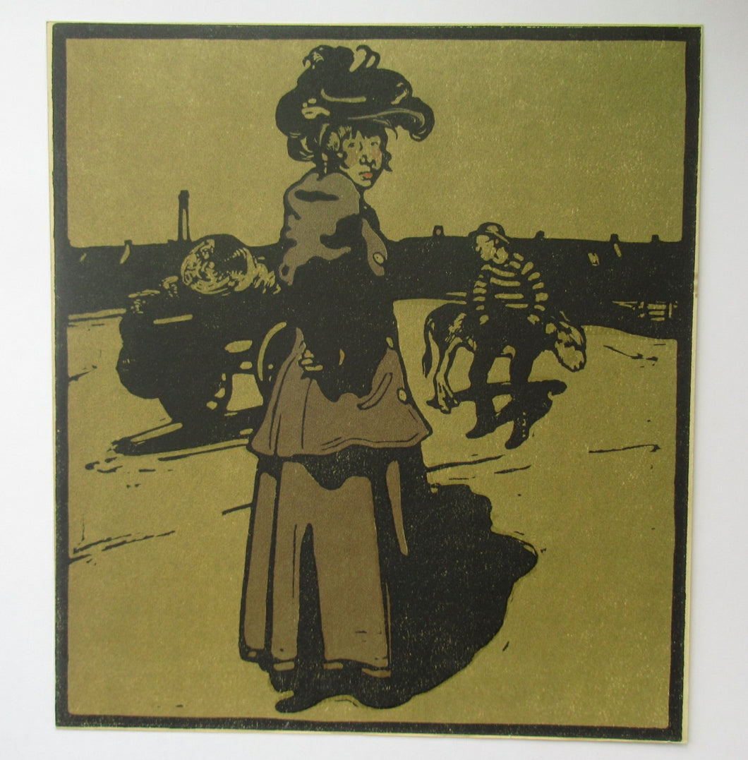 Listed Artist. WILLIAM NICHOLSON (1872 - 1949). Original Lithograph of a London Coster (Hammersmith) (1898). FRAMED