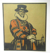 Load image into Gallery viewer, William Nicholson Beefeater Tower of London Original Antique Lithograph
