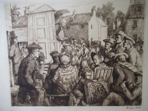Scottish Etching Robert Bryden. Robert Burns Illustration: The Holy Fair 1890s