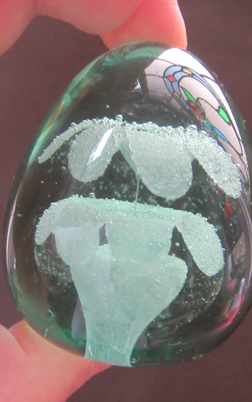 Victorian Paperweight Glass Dump with Plant Pot Inclusion