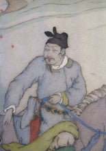 Load image into Gallery viewer, 1930s Hand Coloured Etching by Elyse Lord. Chinese Warriors on Horseback
