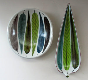 Vintage 1950s Swedish Stig Lindberg Leaf Pattern Dish Oval Shape