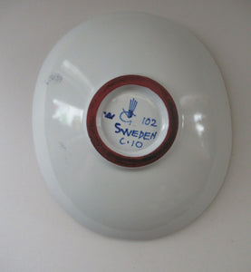 Vintage 1950s Swedish Stig Lindberg Leaf Pattern Dish Oval Shape