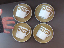 Load image into Gallery viewer, 1970s Susie Cooper Wedgwood Old Gold Keystone  Cups and Saucers
