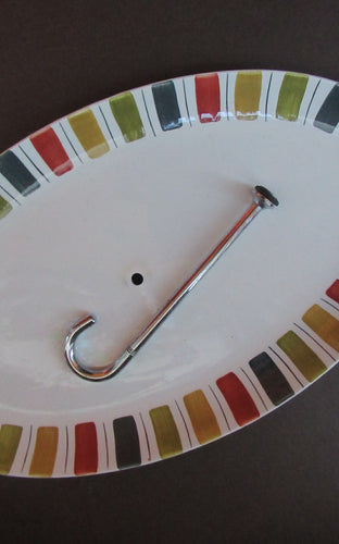 1960s Original Jessie Tait Mexicana Midwinter Sandwich Plate with Handle