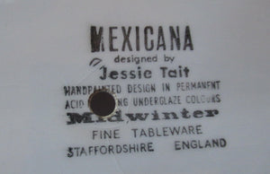 1960s Original Jessie Tait Mexicana Midwinter Sandwich Plate with Handle
