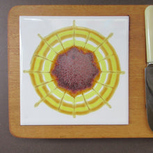 Load image into Gallery viewer, 1960s Syd Walker Ceramic and Oak Cheeseboard. Scottish Retail Historical Item
