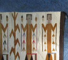 Load image into Gallery viewer, Vintage North American Folk Art Textile. Mid Century Navojo Yei Rug or Wall Hanging
