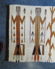 Load image into Gallery viewer, Vintage North American Folk Art Textile. Mid Century Navojo Yei Rug or Wall Hanging

