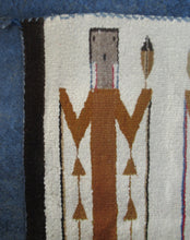 Load image into Gallery viewer, Vintage North American Folk Art Textile. Mid Century Navojo Yei Rug or Wall Hanging
