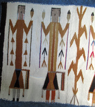 Load image into Gallery viewer, Vintage North American Folk Art Textile. Mid Century Navojo Yei Rug or Wall Hanging
