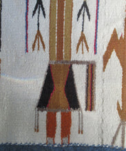 Load image into Gallery viewer, Vintage North American Folk Art Textile. Mid Century Navojo Yei Rug or Wall Hanging
