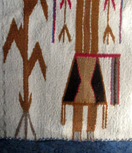 Load image into Gallery viewer, Vintage North American Folk Art Textile. Mid Century Navojo Yei Rug or Wall Hanging
