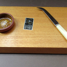 Load image into Gallery viewer, 1960s Syd Walker Ceramic and Oak Cheeseboard. Scottish Retail Historical Item
