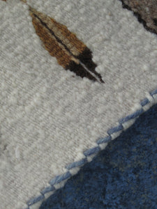 Vintage North American Folk Art Textile. Mid Century Navojo Yei Rug or Wall Hanging