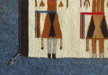 Load image into Gallery viewer, Vintage North American Folk Art Textile. Mid Century Navojo Yei Rug or Wall Hanging
