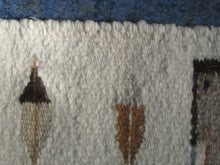 Load image into Gallery viewer, Vintage North American Folk Art Textile. Mid Century Navojo Yei Rug or Wall Hanging
