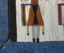 Load image into Gallery viewer, Vintage North American Folk Art Textile. Mid Century Navojo Yei Rug or Wall Hanging
