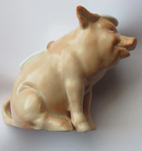 Load image into Gallery viewer, 1910s Novelty Inkwell &amp; Stamp Wetter. Strange Pink Pig Model. Antique GERMAN PORCELAIN
