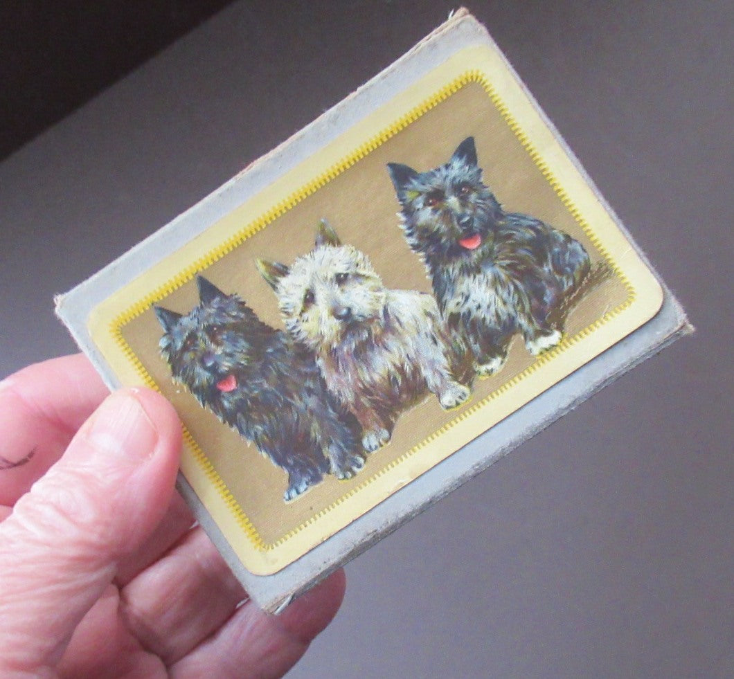 1930s Art Deco Playing Cards with Terriers on the Back of Each