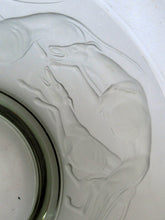 Load image into Gallery viewer, Vintage 1930s GERMAN Art Glass Bowl by Hans Jager. Pale Grey Glass with a Frosted Base Decorated with Greyhounds
