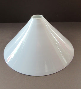 SINGLE Antique 1930s  White Glass "Coolie" Hanging or Pendant Lightshade