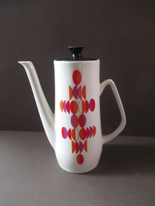 1960s British Empire Porcelain Coffee Set.  Eclipse Pattern