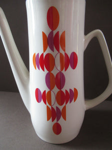 1960s British Empire Porcelain Coffee Set.  Eclipse Pattern