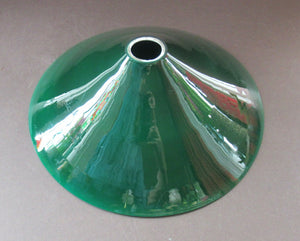 SINGLE Antique 1930s  Green Glass "Coolie" Hanging or Pendant Lightshade