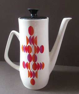 1960s British Empire Porcelain Coffee Set.  Eclipse Pattern