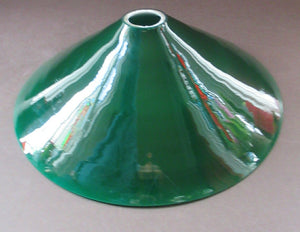 SINGLE Antique 1930s  Green Glass "Coolie" Hanging or Pendant Lightshade