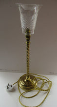 Load image into Gallery viewer, 1920s Antique Vintage Desk or Brass Table Lamp with Clear Glass Shade
