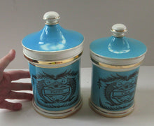 Load image into Gallery viewer, 1960s Portmeirion Blue Apothecary Pot. Dolphins Flour
