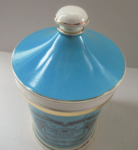 1960s Portmeirion Blue Apothecary Pot. Dolphins Flour