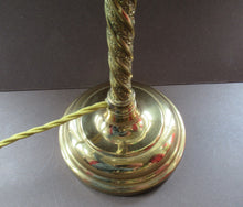 Load image into Gallery viewer, 1920s Antique Vintage Desk or Brass Table Lamp with Clear Glass Shade
