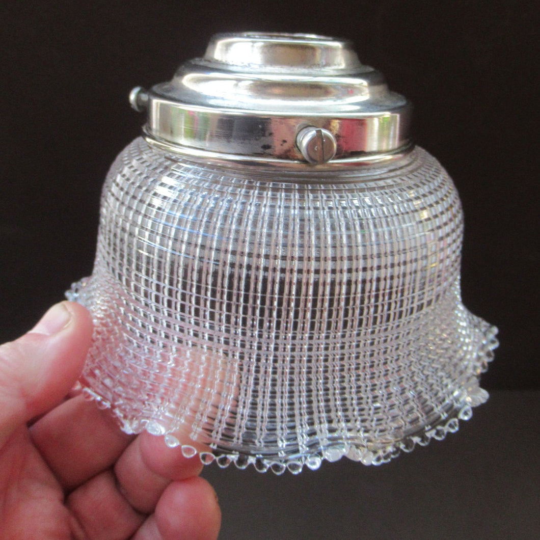 Antique Glass Holophane Glass Hanging Light Shade