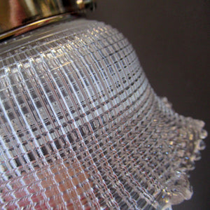 Antique Glass Holophane Glass Hanging Light Shade