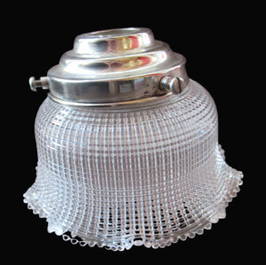 Antique Glass Holophane Glass Hanging Light Shade