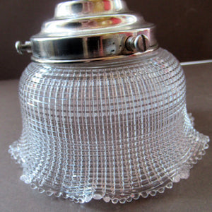 Antique Glass Holophane Glass Hanging Light Shade