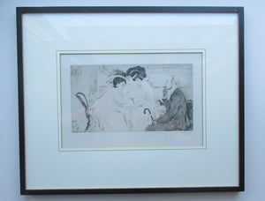 Louis Legrand (1863 - 1951). French Belle Epoque Etching: Soireux (Evening Entertainment).  Pencil Signed
