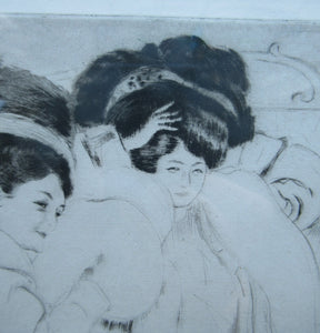 Louis Legrand (1863 - 1951). French Belle Epoque Etching: Soireux (Evening Entertainment).  Pencil Signed