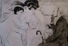 Load image into Gallery viewer, Louis Legrand (1863 - 1951). French Belle Epoque Etching: Soireux (Evening Entertainment).  Pencil Signed
